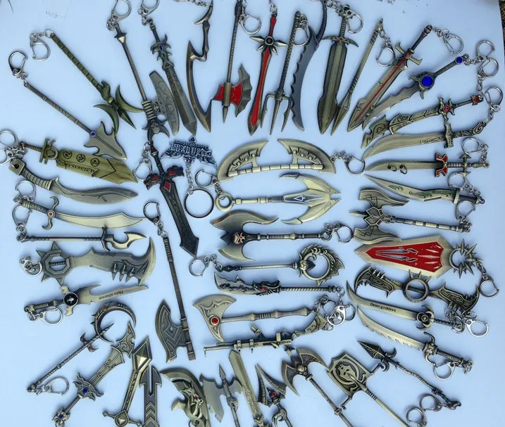 2015 New Arrival Hot Sale Weapon Keychain LOL Keychain Metal Pendant Key Rings Wholesale 200pcs/lot Mix Designs
2015 New Arrival Hot Sale Weapon Keychain LOL Keychain Metal Pendant Key Rings Wholesale 200pcs/lot Mix Designs