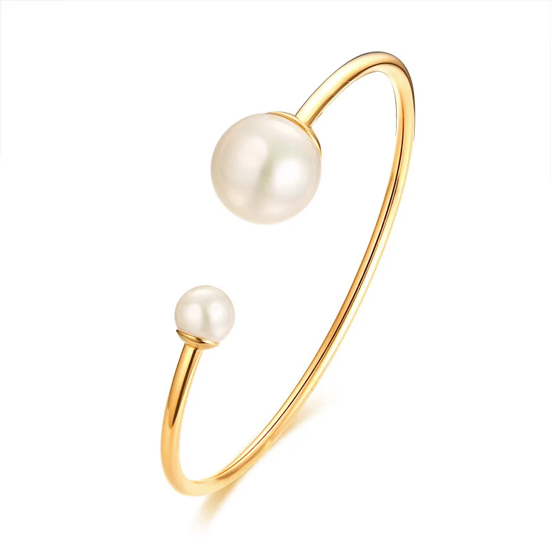 Golden Double Fake Pearl Delicate Cuff Bracelet for Women Stainless Steel Stacking Bangle Stylish Elegantly Simple Woman Jewelry
Golden Double Fake Pearl Delicate Cuff Bracelet for Women Stainless Steel Stacking Bangle Stylish Elegantly Simple Woman Jewelry
