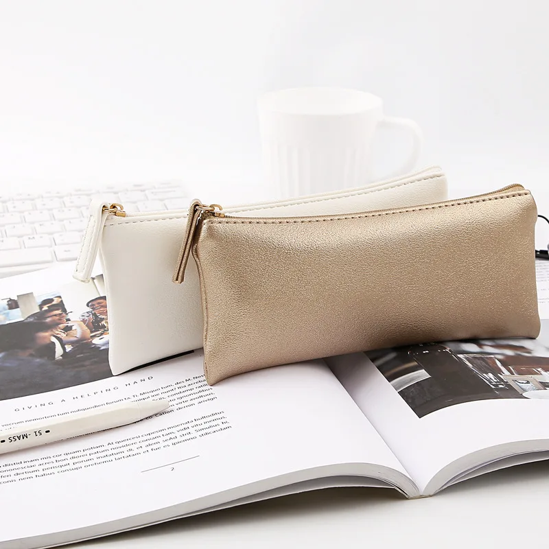 leather handbag black white blue pink hight light gold silver orange rose Pencil Bag pouch cosmetic Soft bags for pens creative
leather handbag black white blue pink hight light gold silver orange rose Pencil Bag pouch cosmetic Soft bags for pens creative