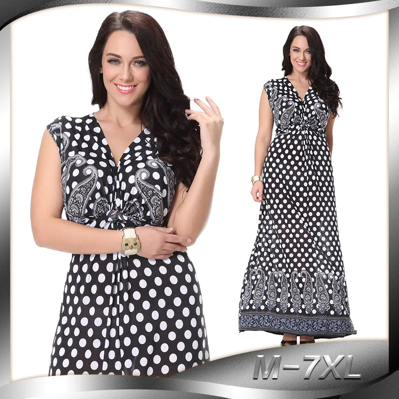 Plus Size M-7XL 2019 Women Dress Polka dot ice silk print large size dress Bohemian wave point beach dress C0520
Plus Size M-7XL 2019 Women Dress Polka dot ice silk print large size dress Bohemian wave point beach dress C0520