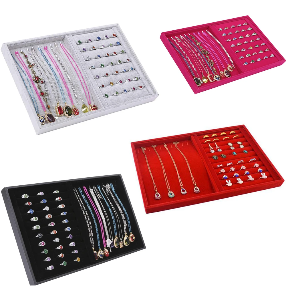 SZanbana 10Slots Rings & 8 Hooks Velvet Showcase For Necklaces Box Jewelry Organizer Display Storage Holder Ring Tray Gift Idea
SZanbana 10Slots Rings & 8 Hooks Velvet Showcase For Necklaces Box Jewelry Organizer Display Storage Holder Ring Tray Gift Idea