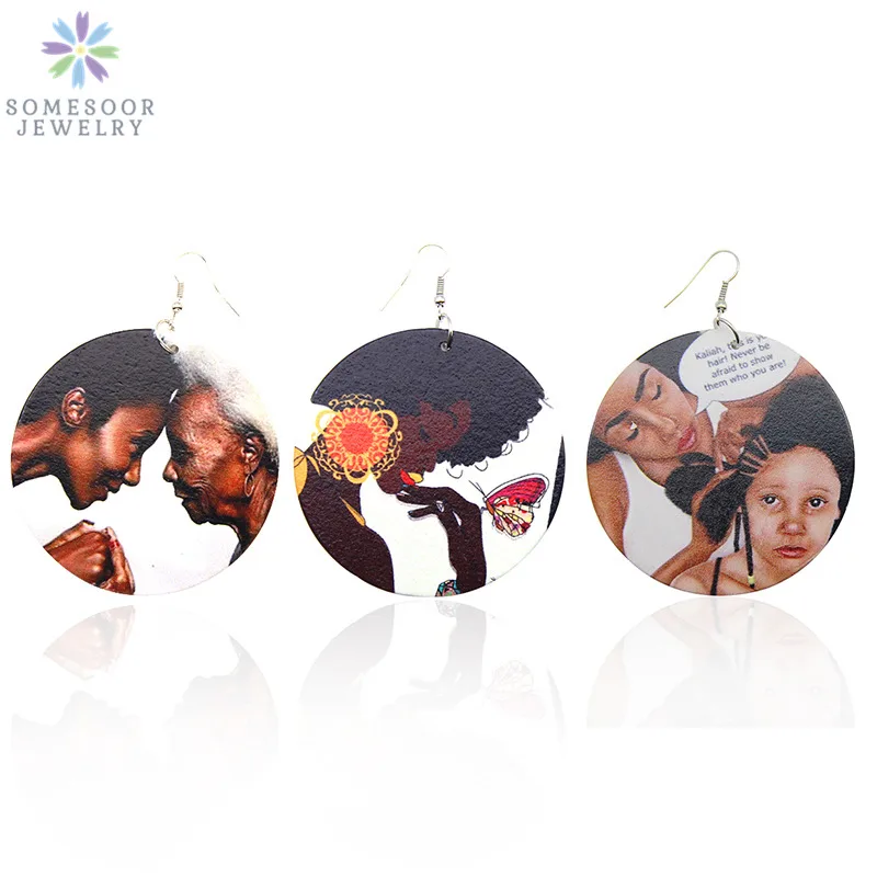 SOMESOOR Printed Braved Africa Wood Drop Earrings With Postive Words Afrocentric Natural Hair Butterfly Woman Designs For Blacks
SOMESOOR Printed Braved Africa Wood Drop Earrings With Postive Words Afrocentric Natural Hair Butterfly Woman Designs For Blacks