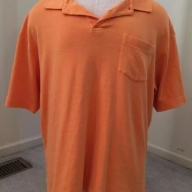 John Ashford polo golf shirt mens size XL orange stretch shirt 100% cotton top (1)