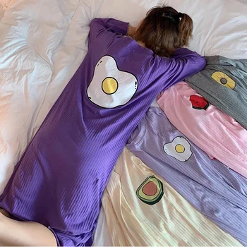 Pineapple Watermelon Women Summer Robes Cotton Long T Shirts Party Shirt Dresses Plus Size Cartoon Homewear Fashion Sleepwear
Pineapple Watermelon Women Summer Robes Cotton Long T Shirts Party Shirt Dresses Plus Size Cartoon Homewear Fashion Sleepwear