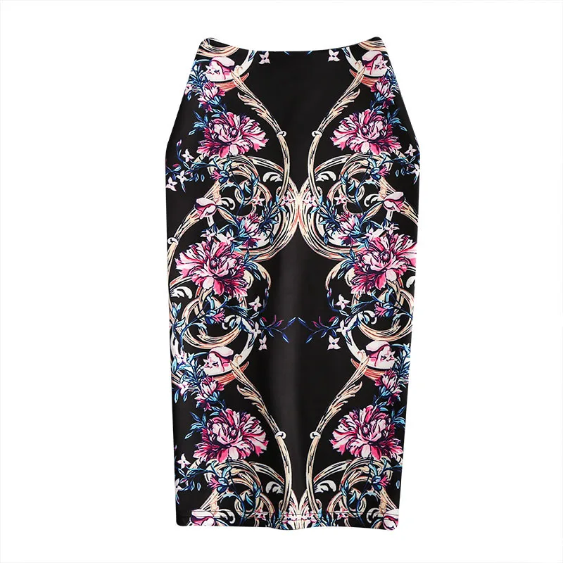 Women Vintage Skirts Wisteria Flower Printing High Waist Bodycon Skirt Slim Midi Split Sexy Pencil Skirts Female Falda SP527
Women Vintage Skirts Wisteria Flower Printing High Waist Bodycon Skirt Slim Midi Split Sexy Pencil Skirts Female Falda SP527
