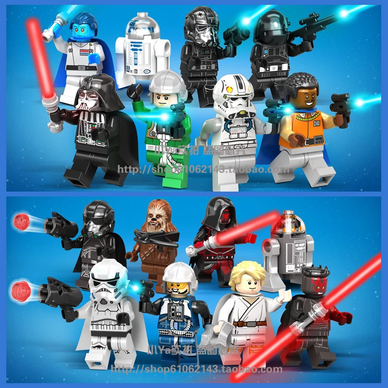 16pcs Star Battle Luke Skywalker Darth Maul R2-D2 Anakin Jedi Darth Vader Clone Troopers Figure Compatible With Lego
16pcs Star Battle Luke Skywalker Darth Maul R2-D2 Anakin Jedi Darth Vader Clone Troopers Figure Compatible With Lego