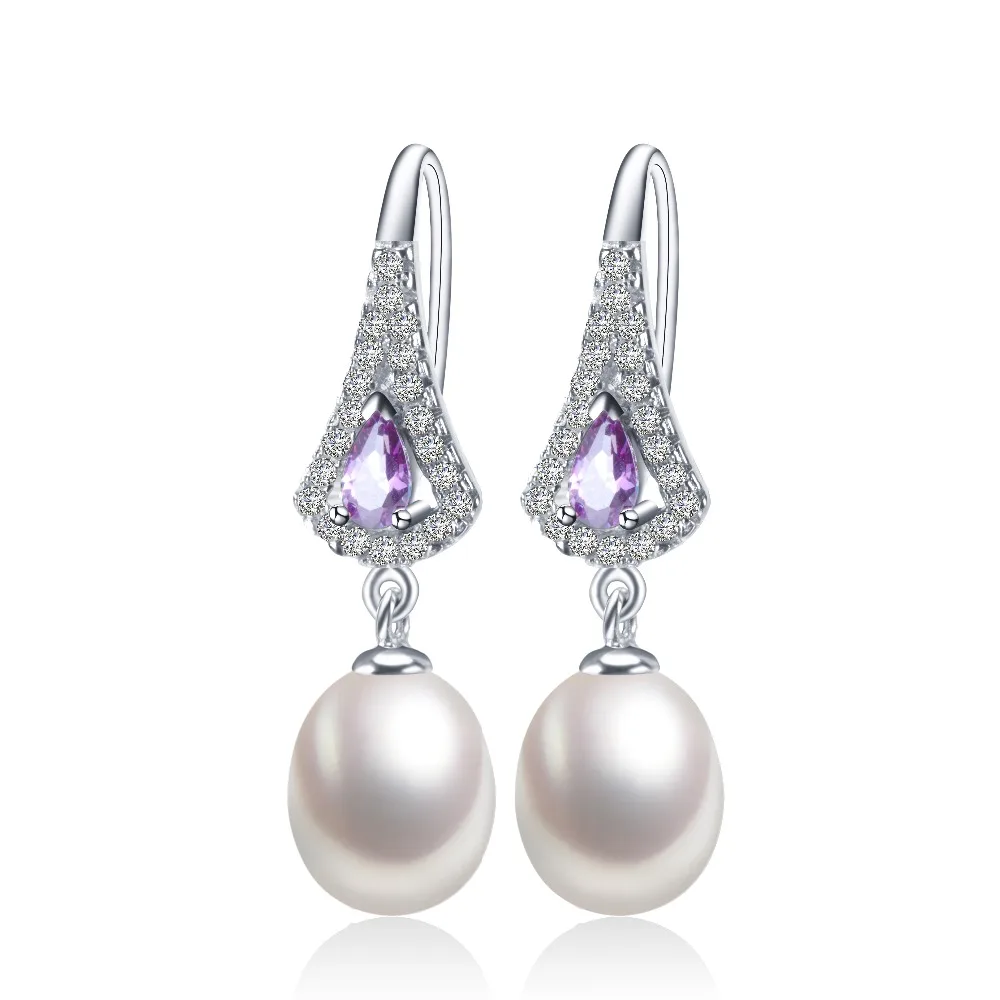 Hot Sale! Wedding Gift Accessories Drop Earrings Luxury purple crystal Fashion Wedding Silver Long pearl Earrings For Women
Hot Sale! Wedding Gift Accessories Drop Earrings Luxury purple crystal Fashion Wedding Silver Long pearl Earrings For Women