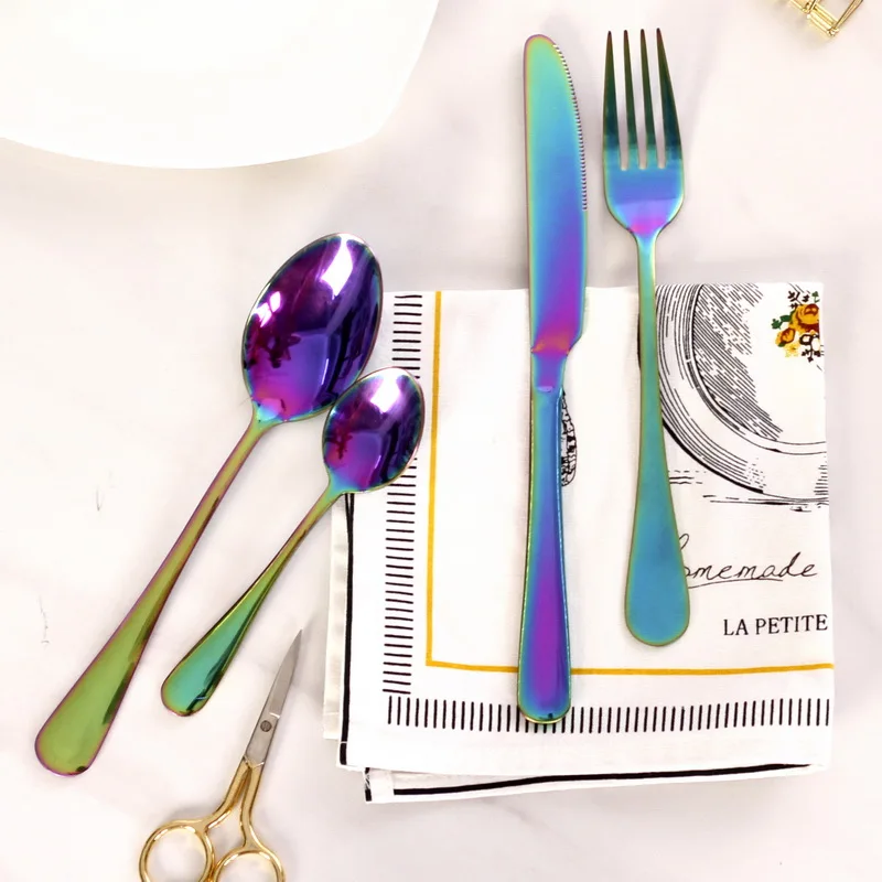 4 Pcs/set Unicorn Rainbow Cutlery Set Stainless Steel Dinnerware Set Colorful Creative Dinner Set Christmas Gift Drop S
4 Pcs/set Unicorn Rainbow Cutlery Set Stainless Steel Dinnerware Set Colorful Creative Dinner Set Christmas Gift Drop S