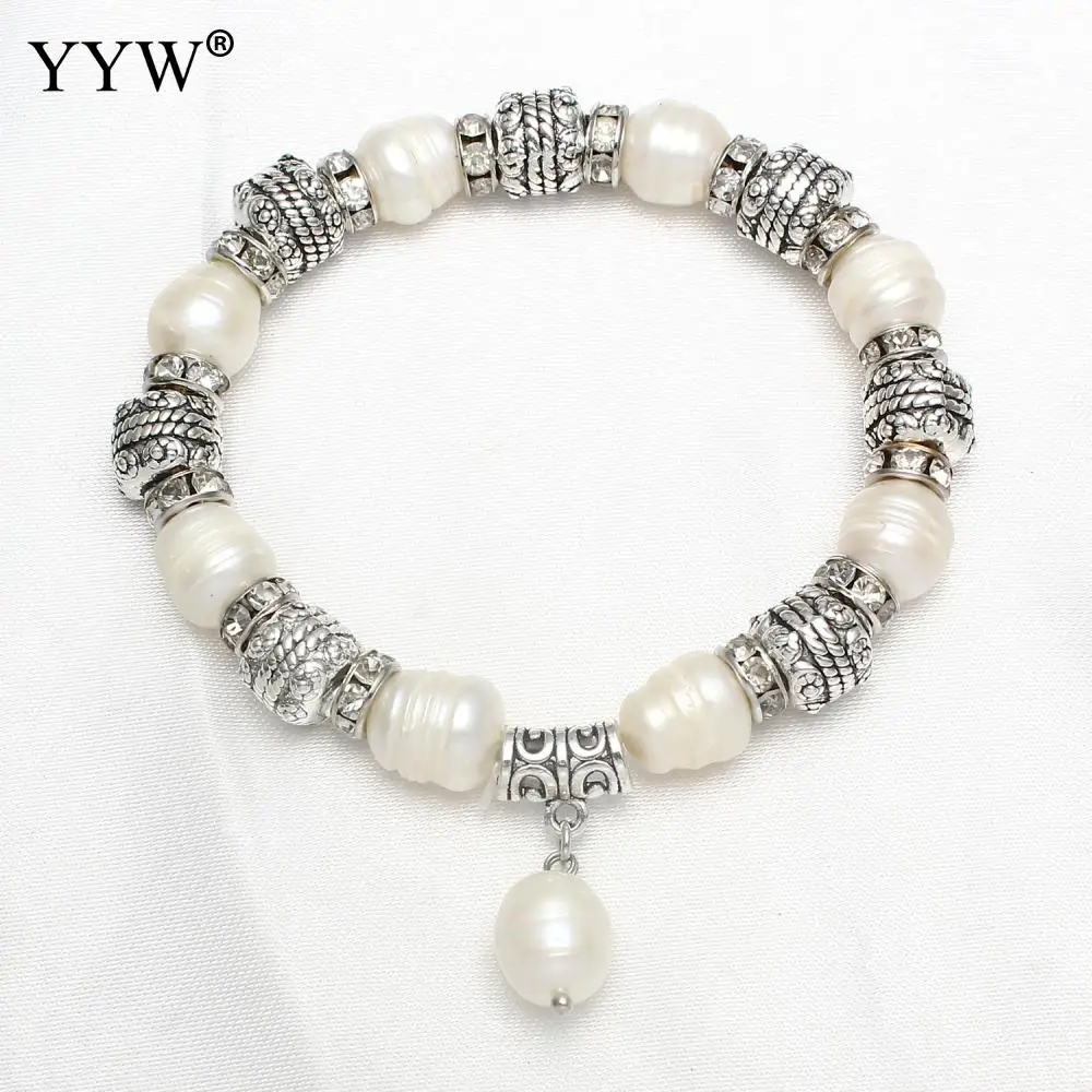 8-9mm Natural Freshwater Pearl Bead Vintage Silver-color Rhinestone Spacer Charm Wristband Bracelet Women Bangle Wedding Jewelry
8-9mm Natural Freshwater Pearl Bead Vintage Silver-color Rhinestone Spacer Charm Wristband Bracelet Women Bangle Wedding Jewelry
