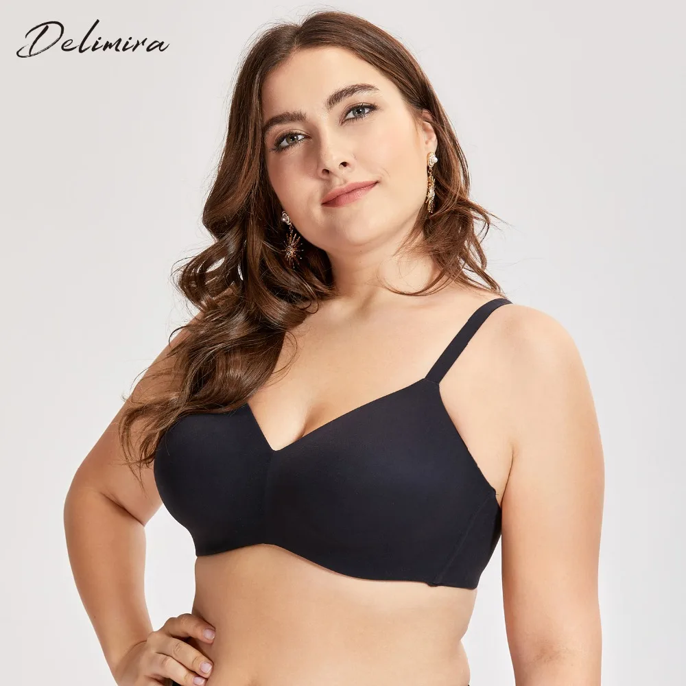DELIMIRA Women's Smooth Full Coverage Comfort Soft Cup Wirefree Lightly Lined Seamless Bra Plus Size
DELIMIRA Women's Smooth Full Coverage Comfort Soft Cup Wirefree Lightly Lined Seamless Bra Plus Size