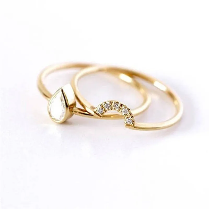 BOAKO Double Rings For Women 0.2ct Water Drop Gold color Luxury Ringen Bridal Wedding Jewelry Engagement Ring bague femme X7-M2
BOAKO Double Rings For Women 0.2ct Water Drop Gold color Luxury Ringen Bridal Wedding Jewelry Engagement Ring bague femme X7-M2