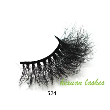 

HEXUAN 25mm Eyelashes 5D Mink False Eyelash Long Wispy Fluffy Curly Lashes Cruelty Free Natural Lash Dramatic False Eyelashes