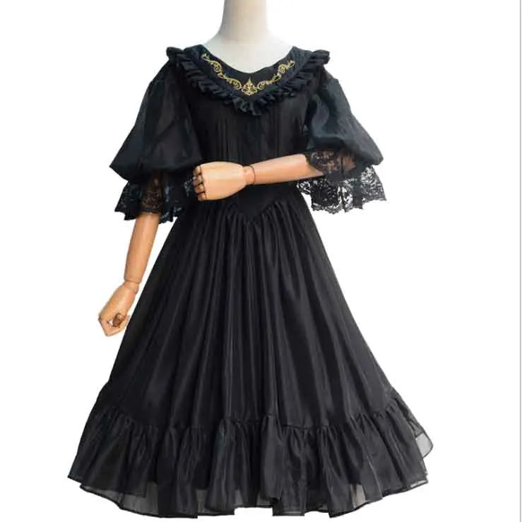 Sweet Lolita Three Quarter Sleeve Dresses Girls JSK Vintage Gothic Princess White Black Dresses For Women Plus Size XL
Sweet Lolita Three Quarter Sleeve Dresses Girls JSK Vintage Gothic Princess White Black Dresses For Women Plus Size XL