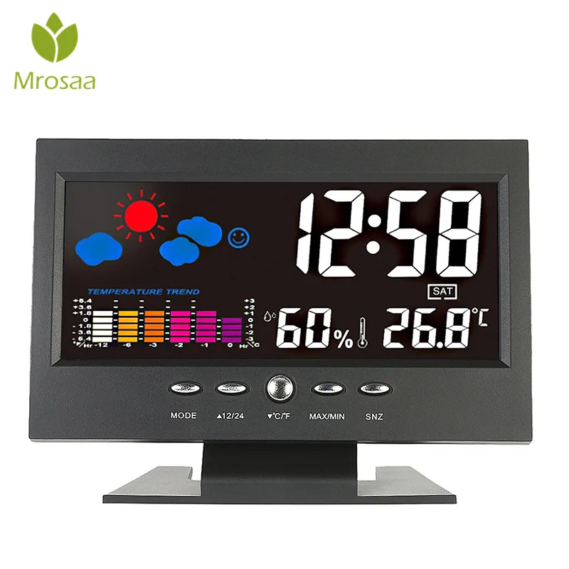 Mrosaa Digital LCD Alarm Clock Thermometer Hygrometer Weather Station Table Clock Calendar Despertador Electronic Kids clock
Mrosaa Digital LCD Alarm Clock Thermometer Hygrometer Weather Station Table Clock Calendar Despertador Electronic Kids clock