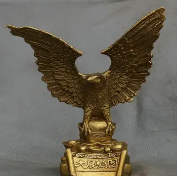 8" China Fengshui Copper Flying Hawk Eagle King Bird Yuanbao Wealth Money Statue
8" China Fengshui Copper Flying Hawk Eagle King Bird Yuanbao Wealth Money Statue
