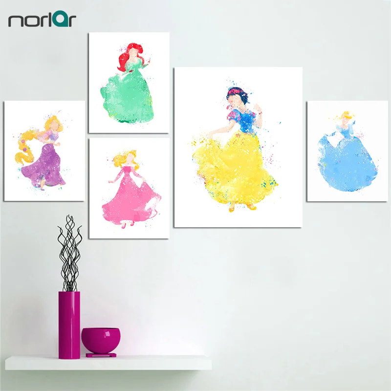 Cartoon Princess Watercolor Poster Print Wall Art Girl Canvas Painting No Frame Ariel Belle Snow White Cinderella Jasmine
Cartoon Princess Watercolor Poster Print Wall Art Girl Canvas Painting No Frame Ariel Belle Snow White Cinderella Jasmine