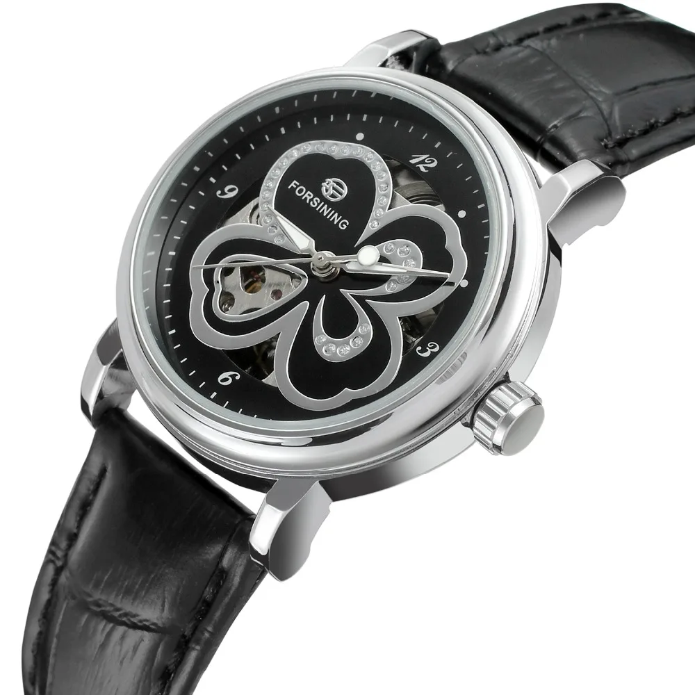 FORSINING Women's Automatic Mechanical Watches Butterfly Skeleton Fashion Design Black Leather Band Wristwatches bayan kol saati
FORSINING Women's Automatic Mechanical Watches Butterfly Skeleton Fashion Design Black Leather Band Wristwatches bayan kol saati