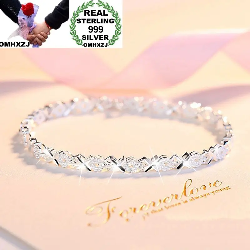 OMHXZJ Wholesale European Fashion Woman Girl Party Wedding Gift Shiny Silver OX 999 Sterling Silver Bracelet BA77
OMHXZJ Wholesale European Fashion Woman Girl Party Wedding Gift Shiny Silver OX 999 Sterling Silver Bracelet BA77