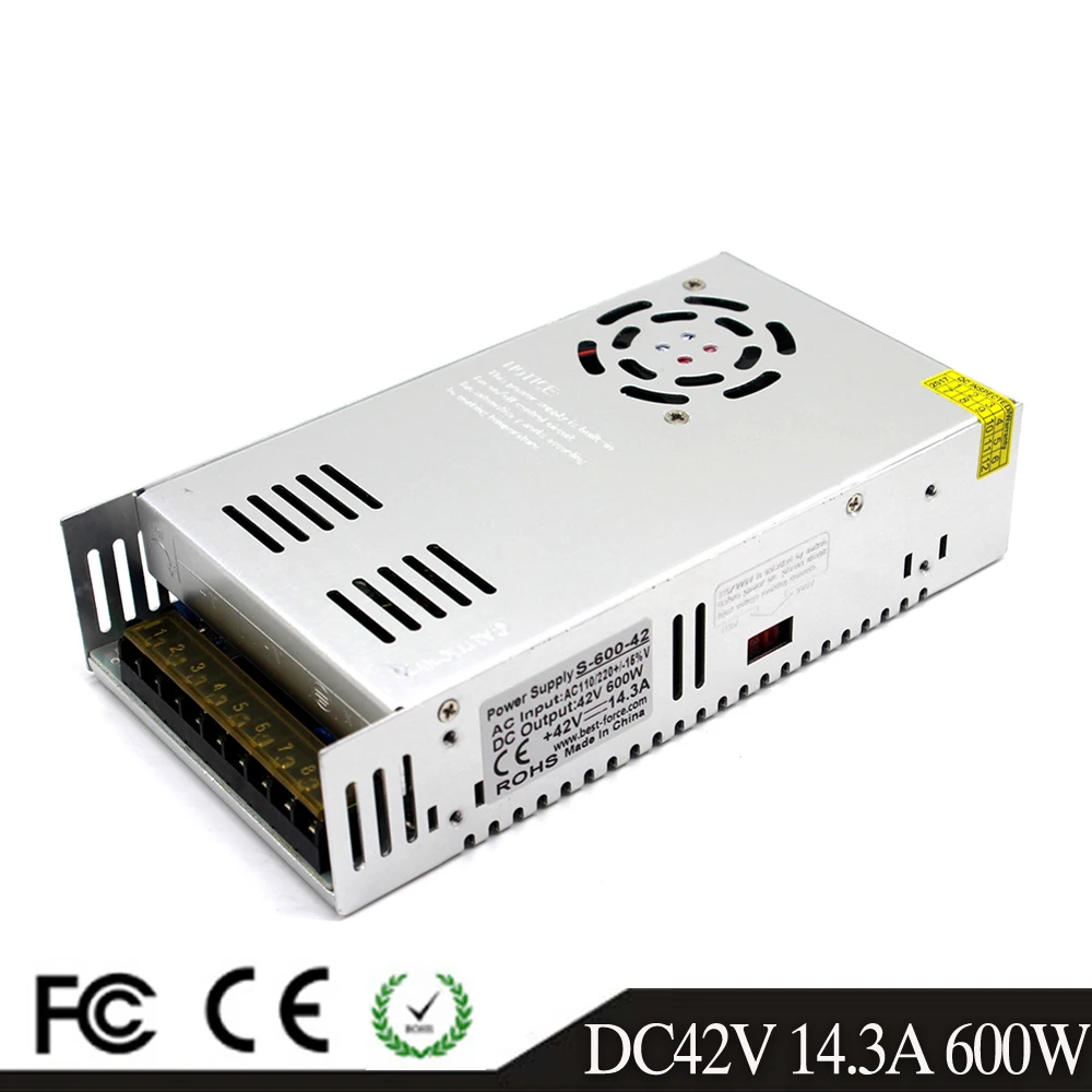 600W 42V 14.3A Switching power supply Driver Transformers AC110V 220V TO DC42V SMPS for Led Strip Modules Light CCTV 3D Printer
600W 42V 14.3A Switching power supply Driver Transformers AC110V 220V TO DC42V SMPS for Led Strip Modules Light CCTV 3D Printer