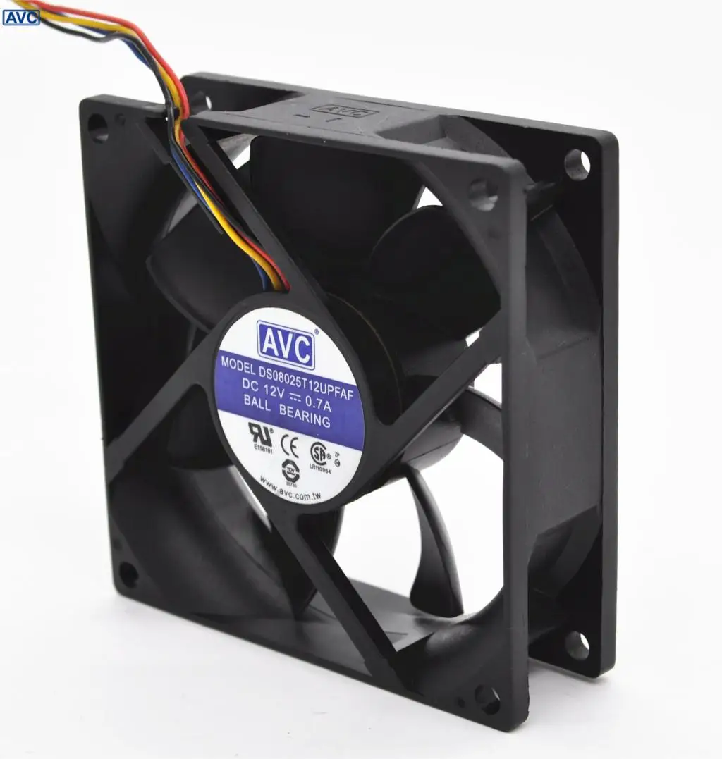 1pcs DS08025T12UPFAF DC 12V 0.7A 8025 80mm 8cm PWM fan speed control of wind capacity cooling fans