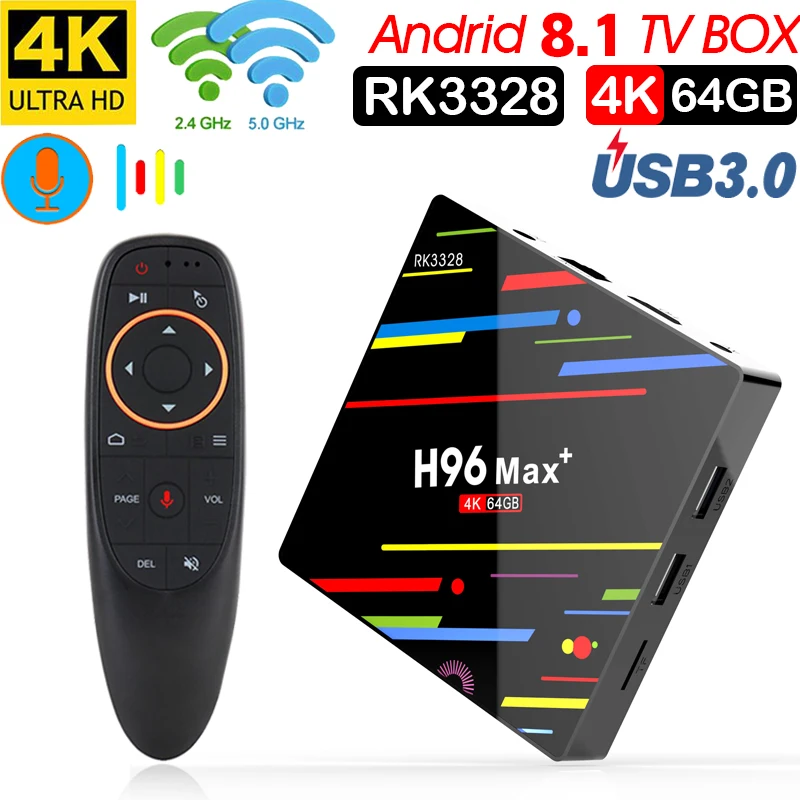 h96 max+ rk3328 Quad-core android 8.1 tv box Smart tv box 4gb tv box 4GB DDR3 64GB EMMC 2.4G/5G WiFi with mx3 air mouse
h96 max+ rk3328 Quad-core android 8.1 tv box Smart tv box 4gb tv box 4GB DDR3 64GB EMMC 2.4G/5G WiFi with mx3 air mouse
