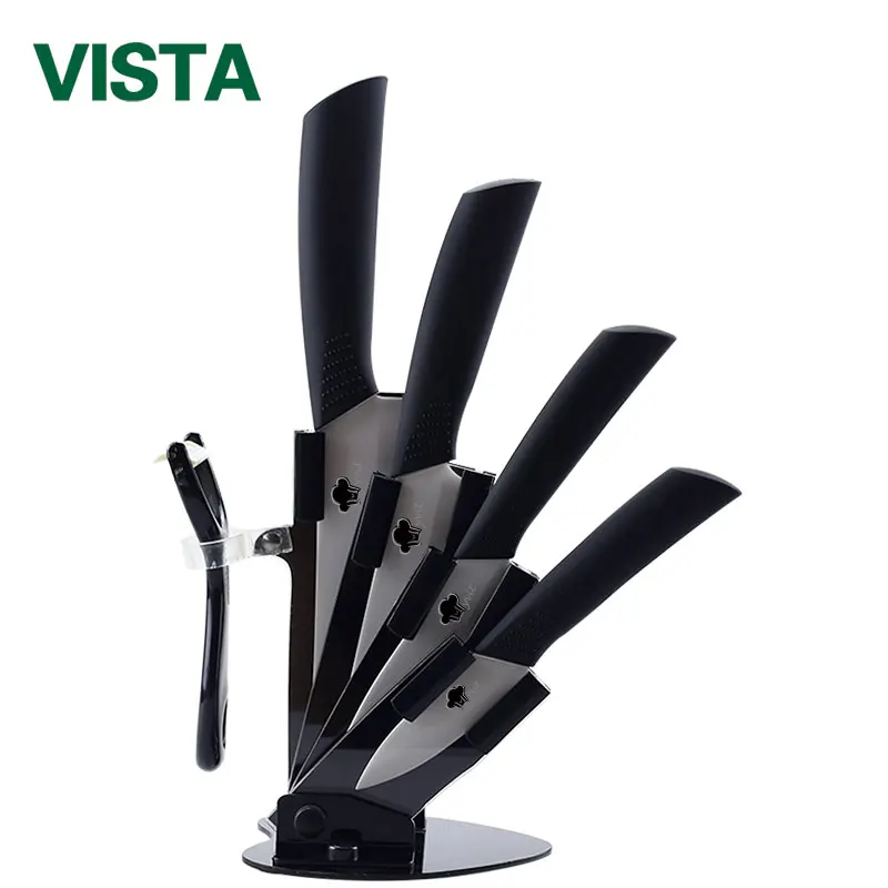 

Kitchen knives Ceramic Knives Accessories set 3" Paring 4" Utility 5" Slicing 6" chef Knife+Holder+Peeler White Blade