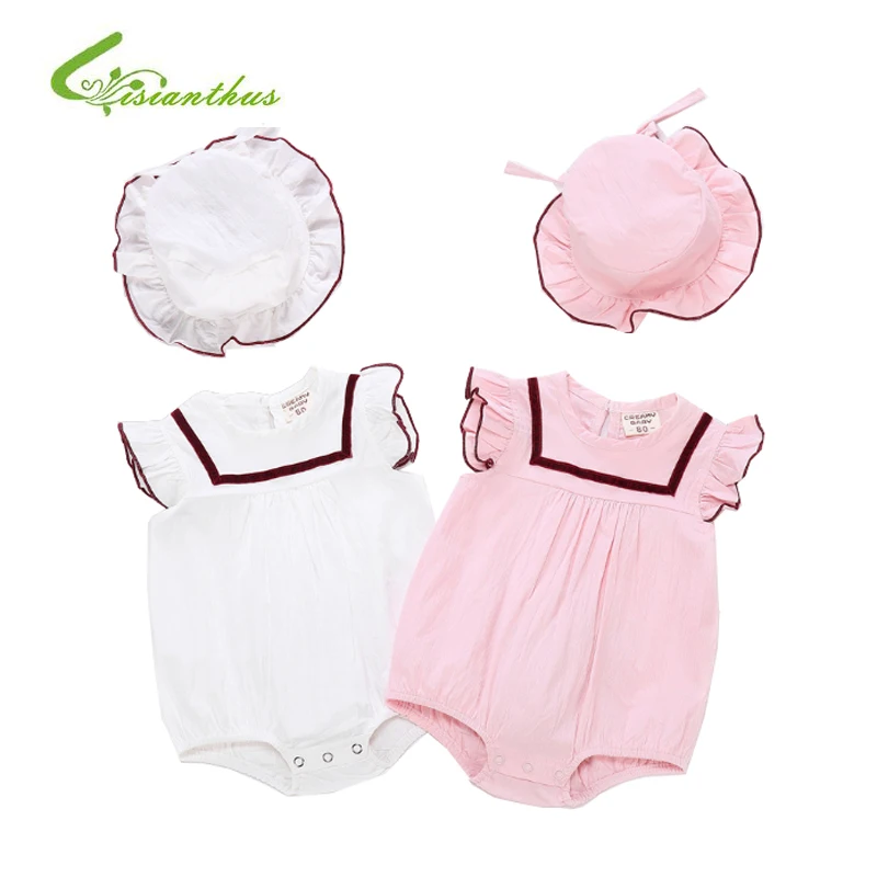 Designer Baby Rompers+Hat Cotton Girls Jumpsuit Infant Costumes Newborn Body Baby Clothes Set 2pcs Lovely Baby Sets 2 Colors
Designer Baby Rompers+Hat Cotton Girls Jumpsuit Infant Costumes Newborn Body Baby Clothes Set 2pcs Lovely Baby Sets 2 Colors
