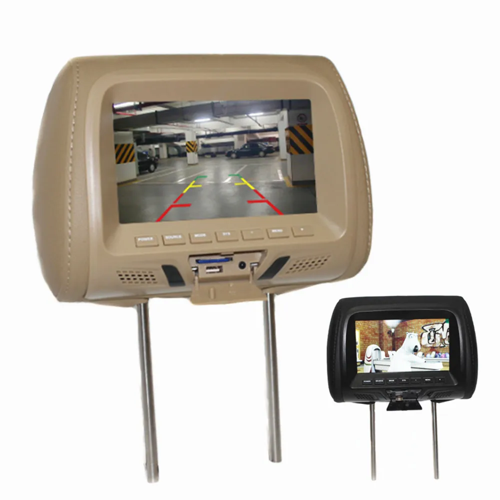 Universal 7" screen Car Headrest monitor MP4 MP5 player Pillow monitor Support AV/USB/SD input/FM/Speaker/Headphone/Car camera
Universal 7" screen Car Headrest monitor MP4 MP5 player Pillow monitor Support AV/USB/SD input/FM/Speaker/Headphone/Car camera