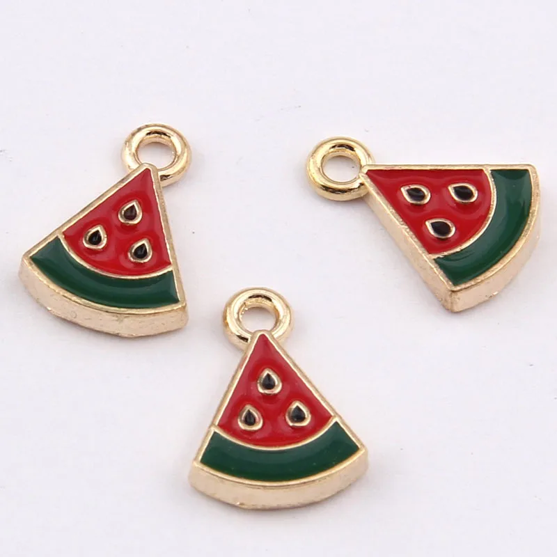 New 20pcs Gold Enamel Drop Oil Watermelon Charms Pendant For Women Girls DIY Jewelry Fruit Bracelet Earrings Accessories 16*11MM
New 20pcs Gold Enamel Drop Oil Watermelon Charms Pendant For Women Girls DIY Jewelry Fruit Bracelet Earrings Accessories 16*11MM