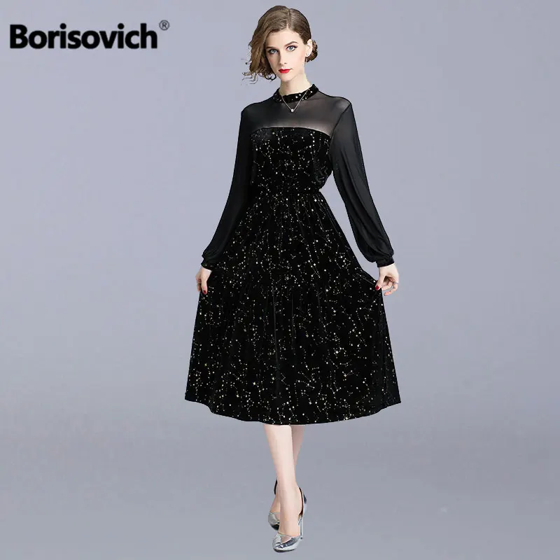 Borisovich Women Casual Long Dress New Brand 2018 Autumn Fashion Patchwork Velutum Black Elegant Ladies Party Dresses N028
Borisovich Women Casual Long Dress New Brand 2018 Autumn Fashion Patchwork Velutum Black Elegant Ladies Party Dresses N028