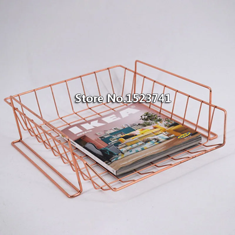 1 pcs Rose Gold Electroplated File Tray Desk Organizer Desktop Office Home Holder Book Stand Stackable basket storage rack
1 pcs Rose Gold Electroplated File Tray Desk Organizer Desktop Office Home Holder Book Stand Stackable basket storage rack