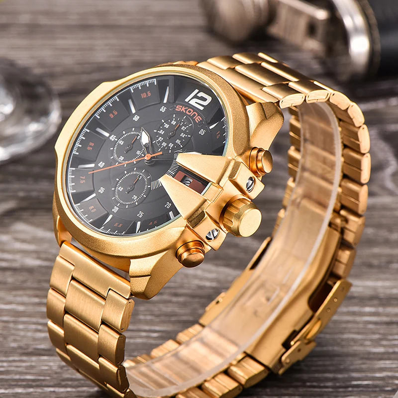 Skone Роскошные часы известного дизайна мужские деловые брендовые кварцевые