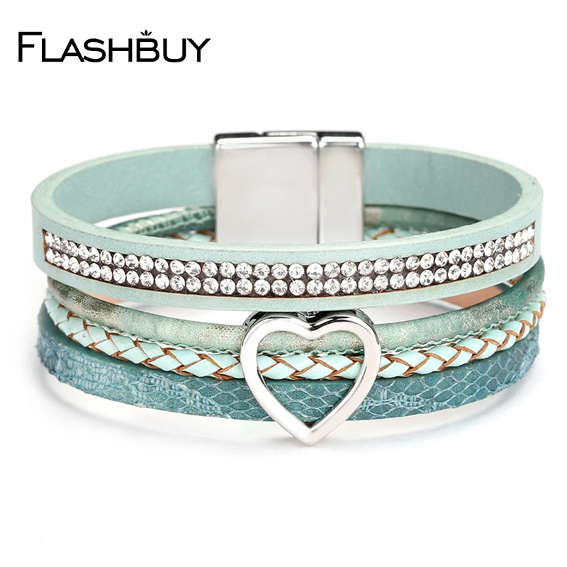 Flashbuy Multilayer Leather Green Bangles For Female Wide Alloy Charm Rhinestone Crystal Bracelets & Bangles For Women Jewelry
Flashbuy Multilayer Leather Green Bangles For Female Wide Alloy Charm Rhinestone Crystal Bracelets & Bangles For Women Jewelry