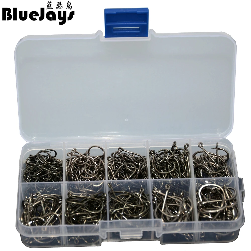 BlueJays 350Pcs 9# -15# Carbon Steel Fishing Hook Fishhooks Durable Pesca Jig Head Fishing Hooks with Hole Carp Fishing Tackle
BlueJays 350Pcs 9# -15# Carbon Steel Fishing Hook Fishhooks Durable Pesca Jig Head Fishing Hooks with Hole Carp Fishing Tackle