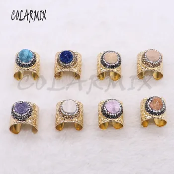 6 Pcs Mix color druzy bang ring gold color metal plated rings fashion natural stone rings jewelry gift for lady 4248
6 Pcs Mix color druzy bang ring gold color metal plated rings fashion natural stone rings jewelry gift for lady 4248