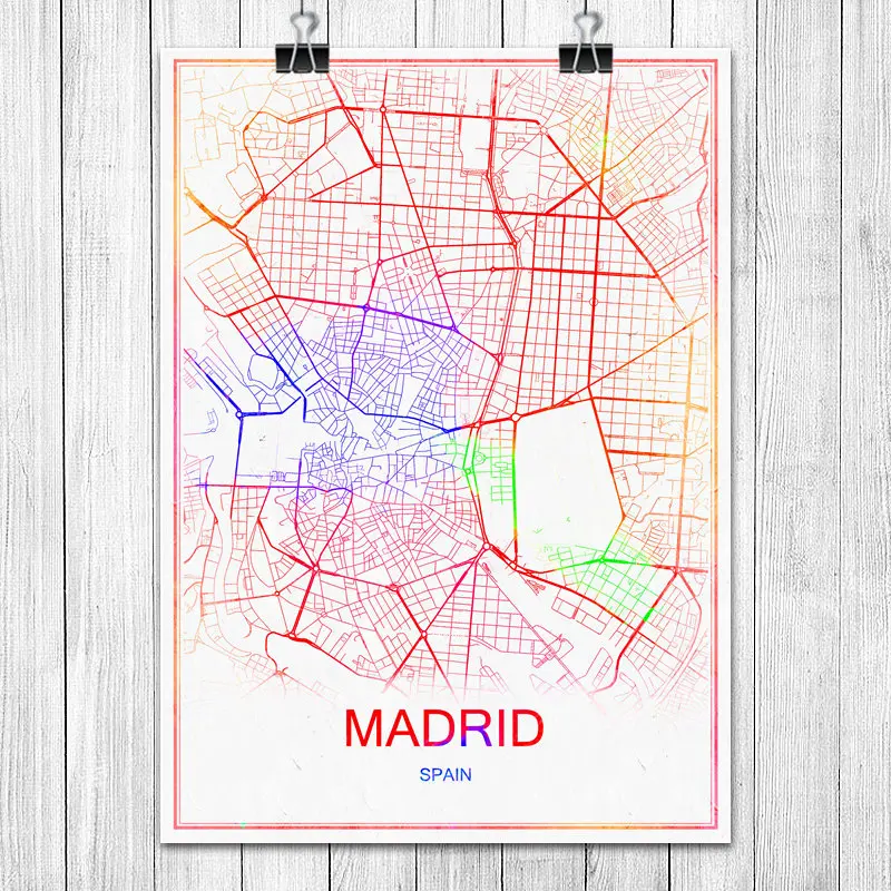 Famous Colorful World City Map Madrid Spain Print Poster Abstract Coated Paper Bar Cafe Living Room Home Decoration Wall Sticker
Famous Colorful World City Map Madrid Spain Print Poster Abstract Coated Paper Bar Cafe Living Room Home Decoration Wall Sticker