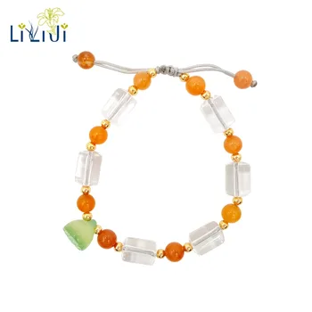 Lii Ji Natural Stone Clear Quartz Carnelian Green Onyx Lotus Charm Fashion Bracelet
Lii Ji Natural Stone Clear Quartz Carnelian Green Onyx Lotus Charm Fashion Bracelet