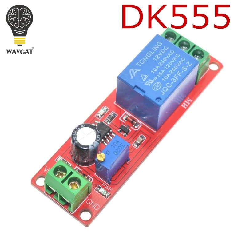 

1pcs NE555 DK555 Timer Switch Adjustable Disconnect Module Time delay relay Module DC 12V Delay relay shield 0~10S