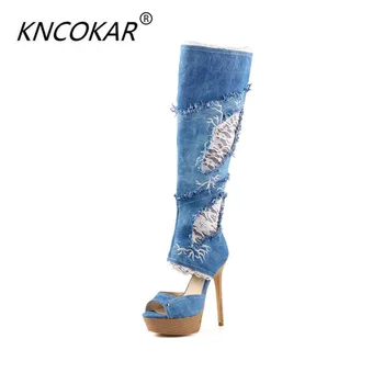KNCOKAR2018 chic European and American style cowboy boots and women's boots with high heels and thin women's sandals
KNCOKAR2018 chic European and American style cowboy boots and women's boots with high heels and thin women's sandals