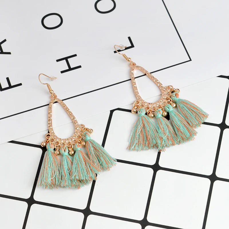 Water Drop Gold Alloy Earring Colorful Tassel Earrings Bohemia 2019 Woman Vintage long dangle Earring Ethnic Jewelry accessories
Water Drop Gold Alloy Earring Colorful Tassel Earrings Bohemia 2019 Woman Vintage long dangle Earring Ethnic Jewelry accessories