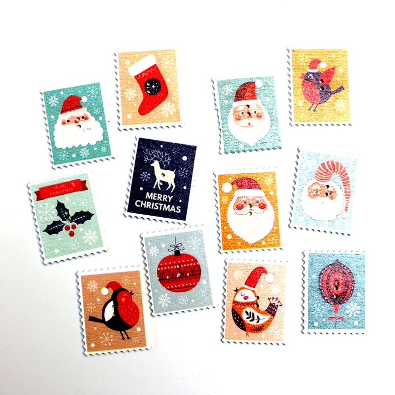 50Pcs Mixed Christmas Stamp Wood Button Decorative Wooden Buttons For Clothes Needlework Scrapbooking Craft DIY 38*30mm
50Pcs Mixed Christmas Stamp Wood Button Decorative Wooden Buttons For Clothes Needlework Scrapbooking Craft DIY 38*30mm