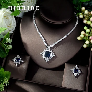HIBRIDE Brilliant AAA Cubic Zirconia Blue Dubai Bridal Jewelry Sets for Women Wedding Accessories Fashion Jewelry Gifts N-344
HIBRIDE Brilliant AAA Cubic Zirconia Blue Dubai Bridal Jewelry Sets for Women Wedding Accessories Fashion Jewelry Gifts N-344