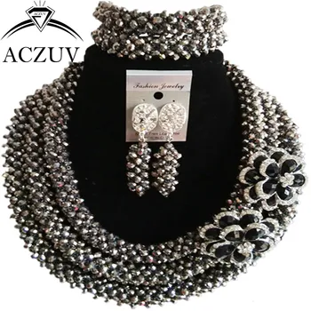 ACZUV Dubai Jewelry Sets for Women Silver Crystal Beaded African Wedding Beads Nigerian Necklace and Earrings B3R003
ACZUV Dubai Jewelry Sets for Women Silver Crystal Beaded African Wedding Beads Nigerian Necklace and Earrings B3R003