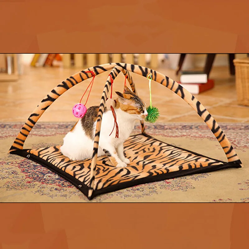 Image Foldable Pet Cat Dog Toys Mobile Activity Playing Bed Hammock Tent Beds Pad Blanket House Pets Cats Dogs Furniture Tents Toys