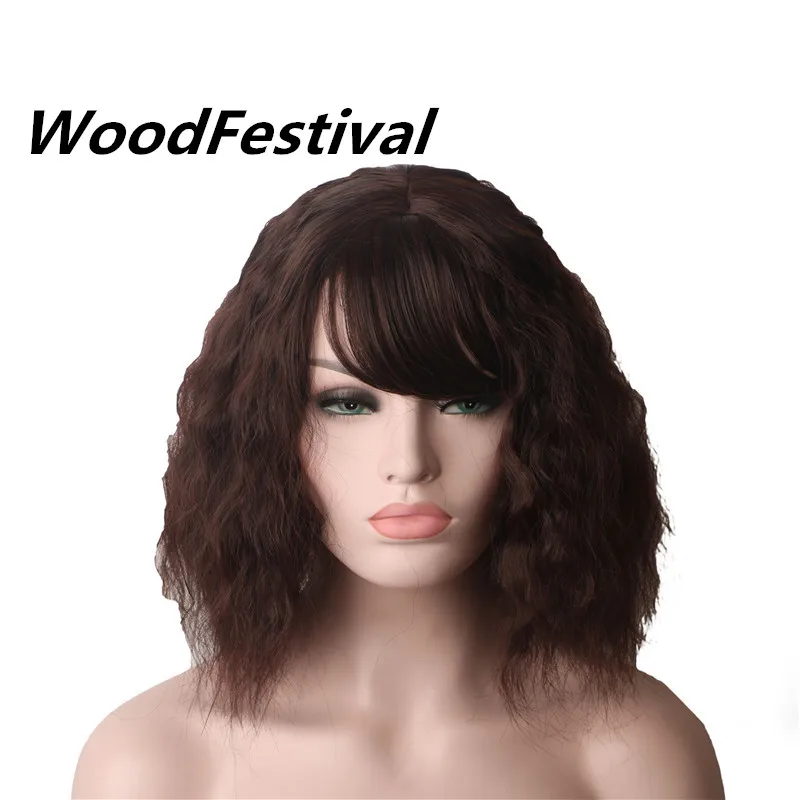 WoodFestival Heat Resistant Fiber Synthetic Brown Wig with bangs Curly Cosplay Short Wigs for women
WoodFestival Heat Resistant Fiber Synthetic Brown Wig with bangs Curly Cosplay Short Wigs for women
