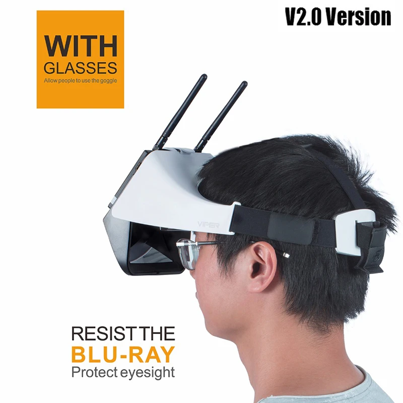 Разнообразные HD FPV очки FXT VIPER 5 8G с DVR встроенным рефрактором для фотокоптера
