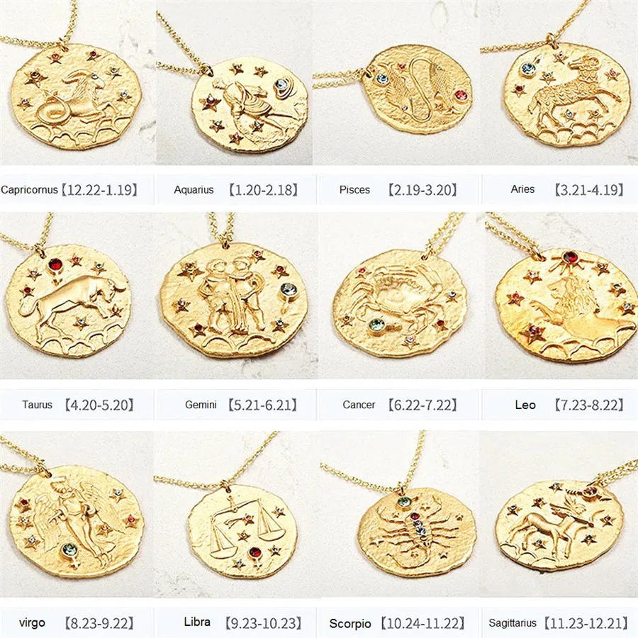 Ckysee-Gold-Color-Zodiac-Sign-12-Constellations-Round-Disc-Pendant-Necklace-For-Women-Couple-Choker-Statement (2)