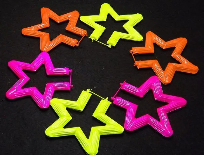 2014 HOT paint neon color color single hoop star Shape Bamboo Joint Large Hiphop nightclub Hoop Earrings
2014 HOT paint neon color color single hoop star Shape Bamboo Joint Large Hiphop nightclub Hoop Earrings