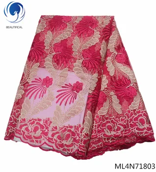 BEAUTIFICAL nigerian lace fabrics 2019 New arrival tow-tone embroidery tulle lace fabric for women dresses 5yards ML4N718
BEAUTIFICAL nigerian lace fabrics 2019 New arrival tow-tone embroidery tulle lace fabric for women dresses 5yards ML4N718