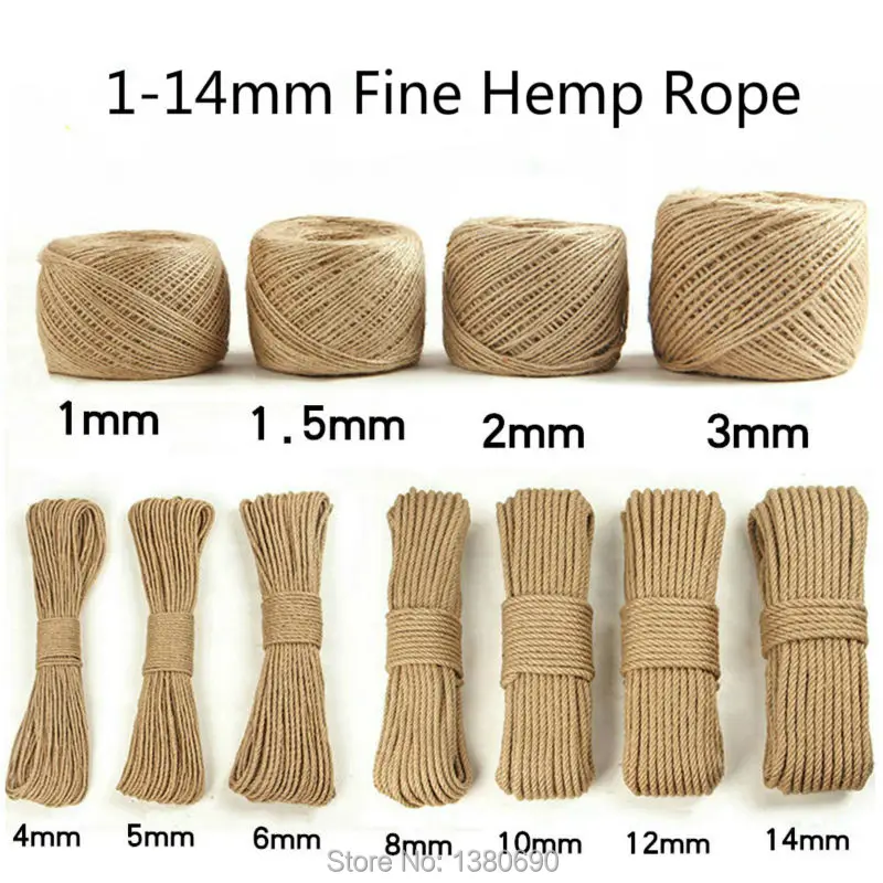 1mm-14mm Fine Handmade Hemp Rope DIY Craft Supplies Decoration Cords Retro Jute Twine Thread for Gift Packing / Bags / Tag
1mm-14mm Fine Handmade Hemp Rope DIY Craft Supplies Decoration Cords Retro Jute Twine Thread for Gift Packing / Bags / Tag